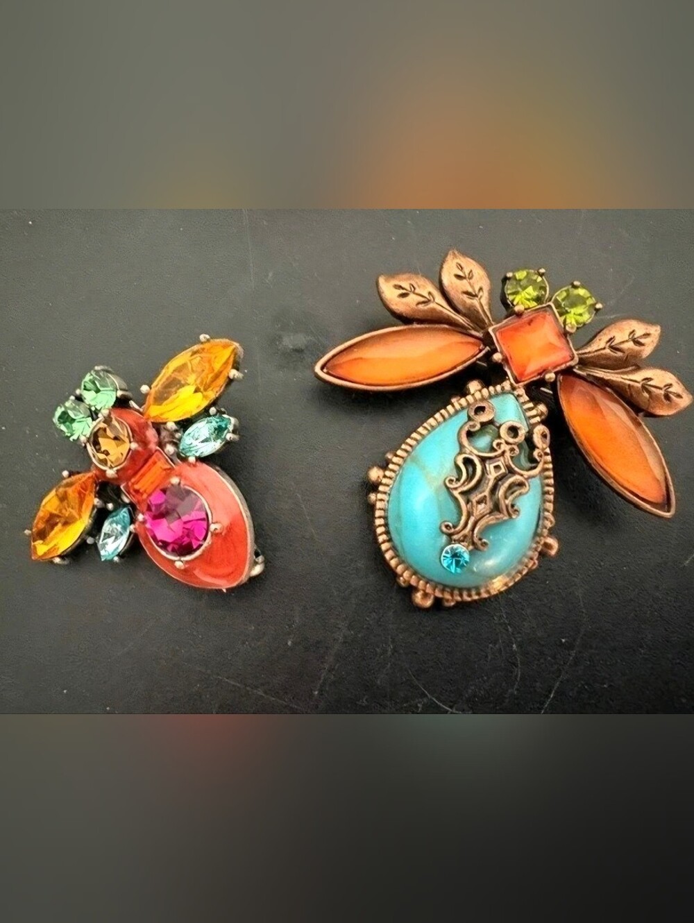 Vtg. Estate Avon Love Bug Brooches (2) Rare